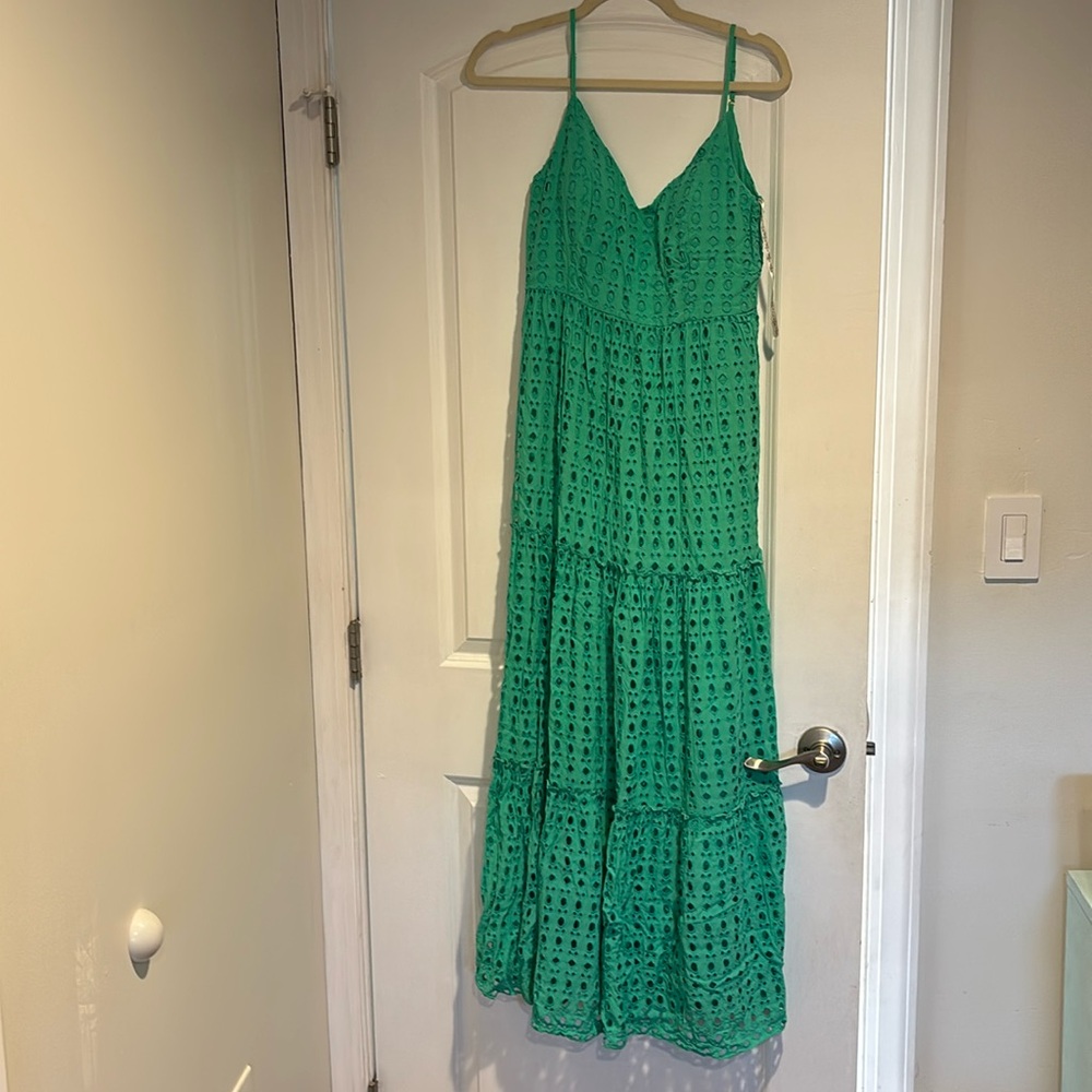 Lilly Pulitzer green eyelet long dress